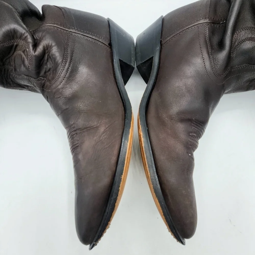 OLD WEST Mens Western Brown Leather Cowboy Boots SCM3051 Size 13 EE